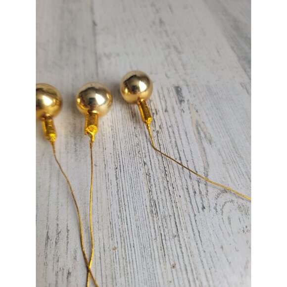 Vintage Mercury Golden Ball glass tree branch ornament xmas set - Picture 5 of 8